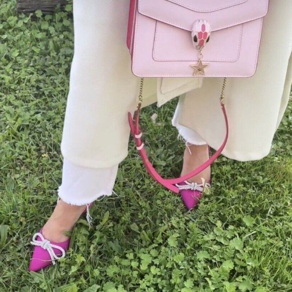 NEW ZARA WOMAN FLAT MULES WITH EMBELLISHED BOW FUC - Picture 5 of 6